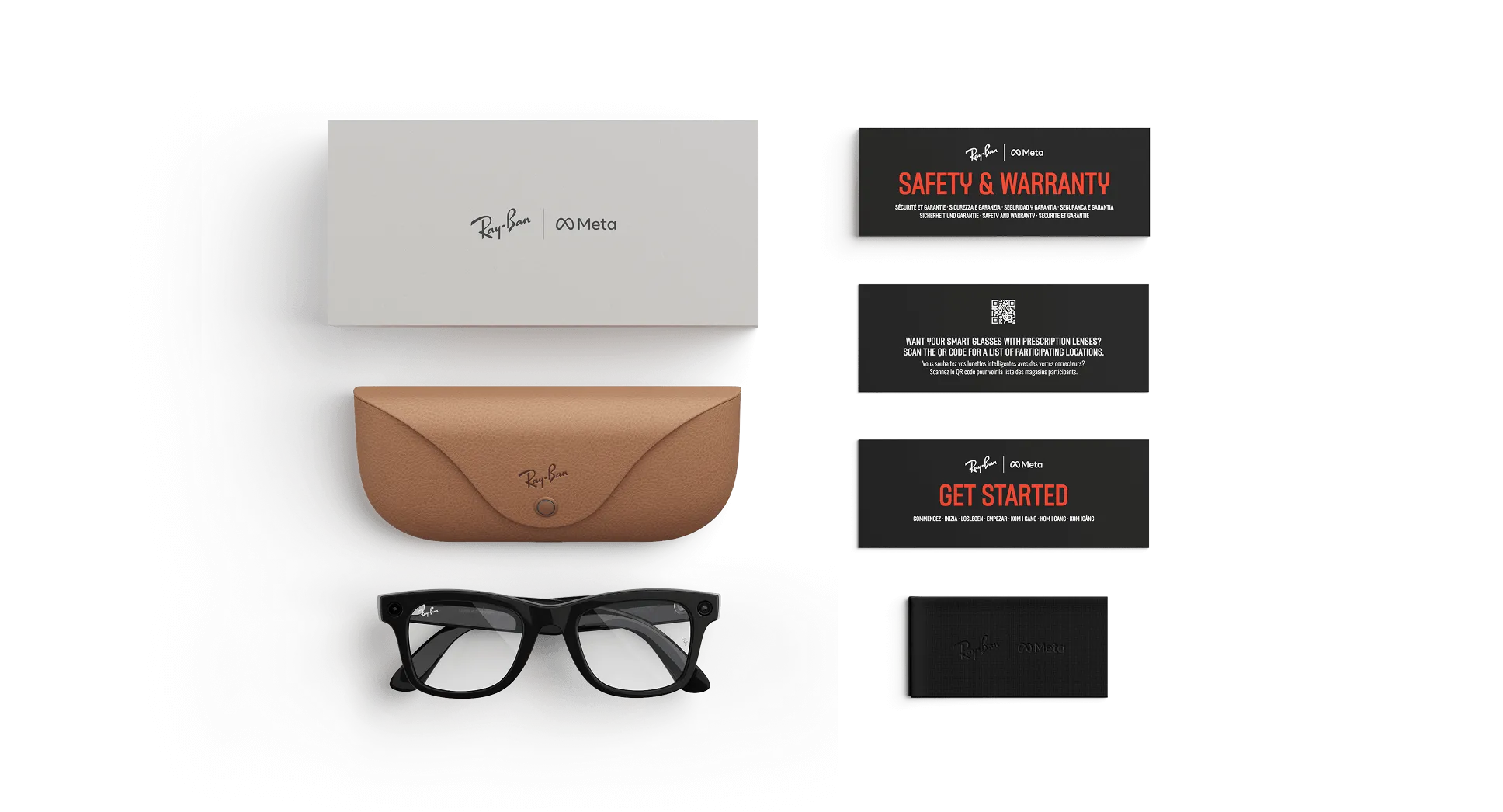 RAY-BAN | META WAYFARER Shiny Black – Clear Size 50