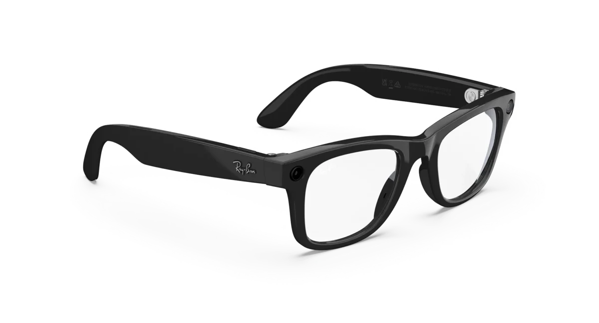 RAY-BAN | META WAYFARER Shiny Black – Clear Size 50