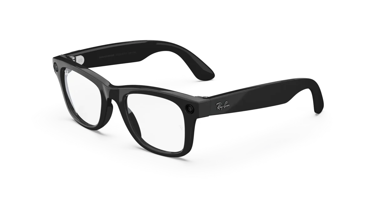 RAY-BAN | META WAYFARER Shiny Black – Clear Size 50